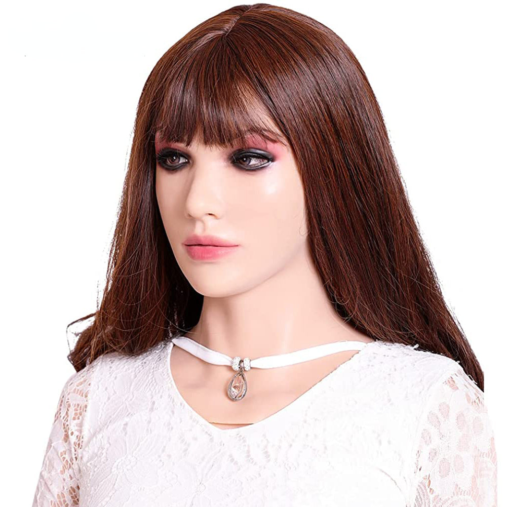 Beatrice Silicone Female Mask Full Face Headware Props for Crossdresser Transvestite Halloween Cosplay Male to Female