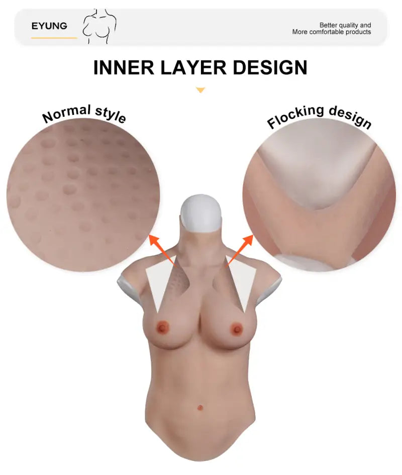 9Th Generation With Flocking Silicone Breast Forms Realistic Boobs Bloodshot For Crossdressers