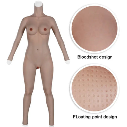9th Oil-Free Silicone Bodysuit Makeup With Cool Floating Pussy Pussy For Transgender Shemale Boobs Plate Male To