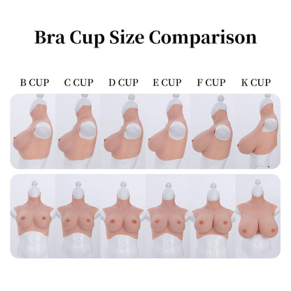 The 9th Generation of No-oil Flocking + Floating Point Bloodshot Design Silicone Breast Form