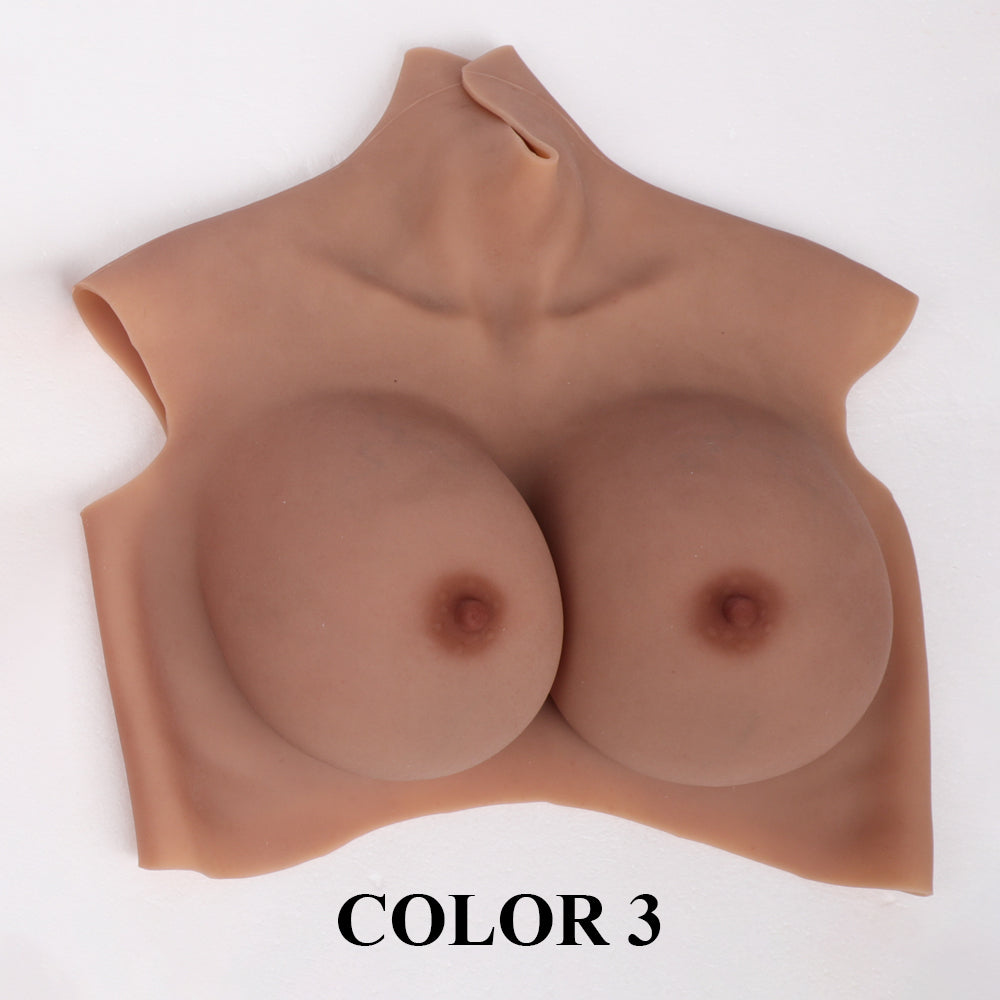 The 9th Generation of No-oil Flocking + Floating Point Bloodshot Design Silicone Breast Form color 1 / XL-K Flocking