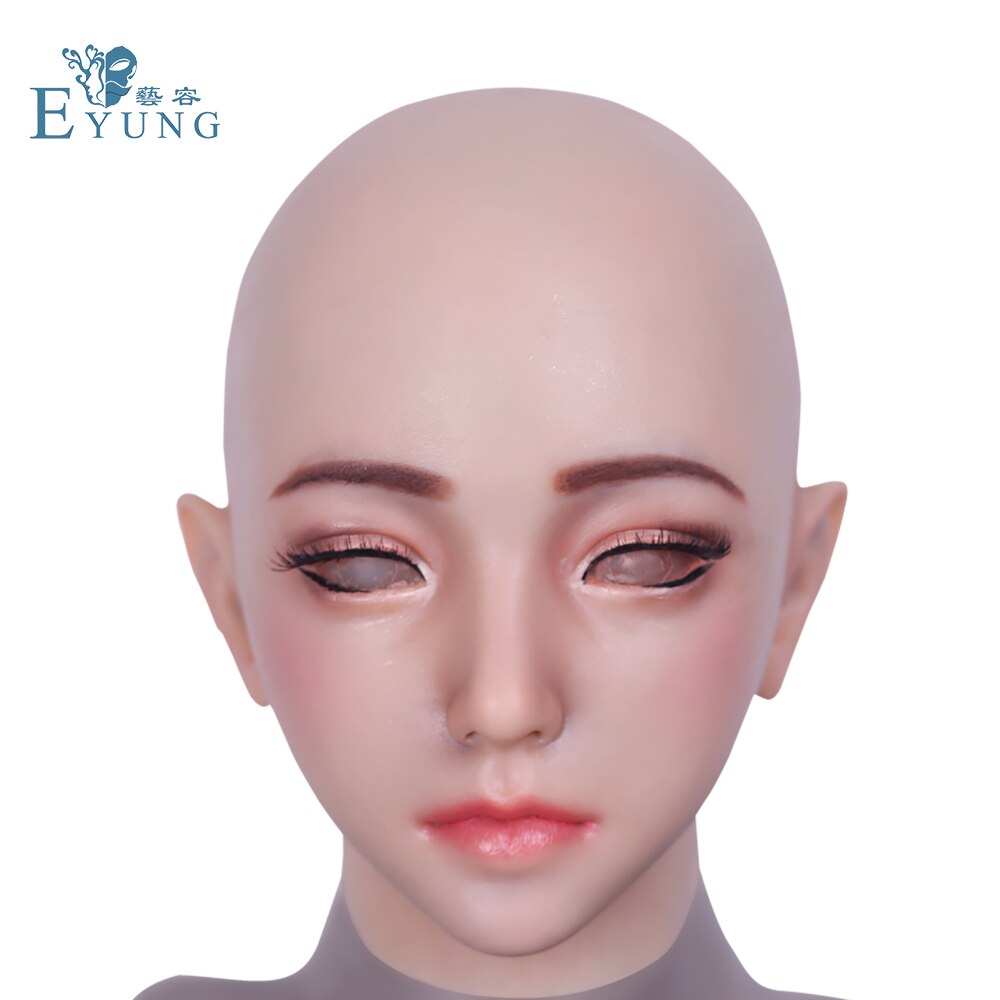 Eyung Female Girls Silicone Face Realistic Lifelike Kawaii Lovely Half Mask Body For Crossdresser