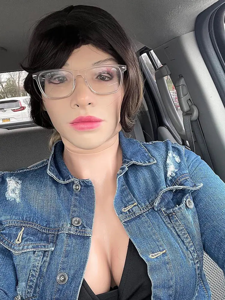 Beatrice Silicone Female Mask Full Face Headware Props for Crossdresser Transvestite Halloween Cosplay Male to Female