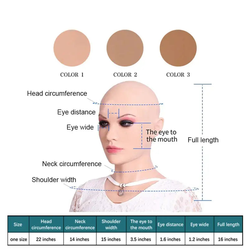 Beatrice Silicone Female Mask Full Face Headware Props for Crossdresser Transvestite Halloween Cosplay Male to Female