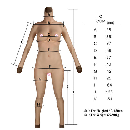 Body en silicone sans huile de 7ème génération, bonnet C et E pour travestis 