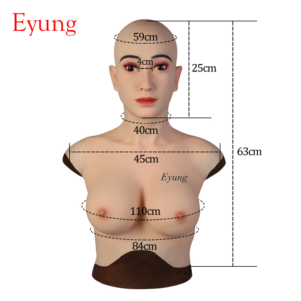 7th Generation Eudora beauty mask + silicone breast form L-E cup oil-free silicone material breathable floating point design