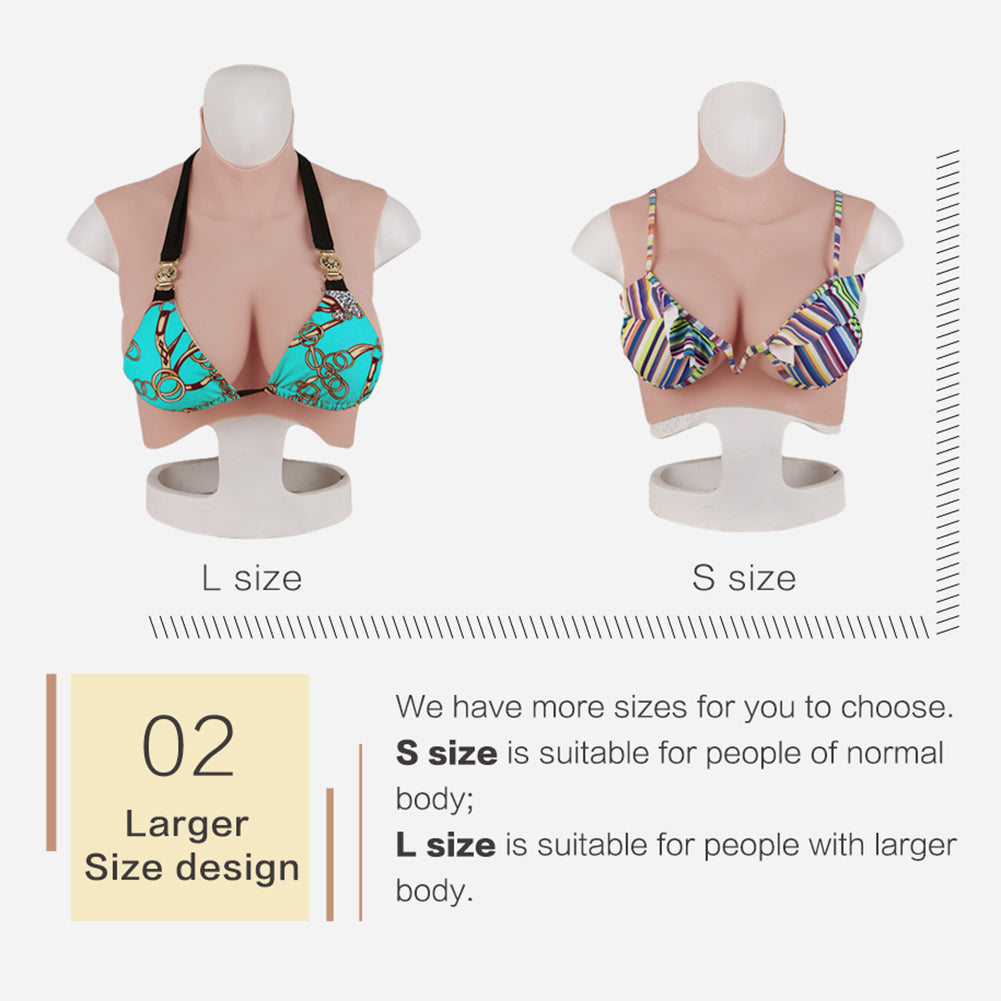 7Th Generation Oil Free Silicone Fake Breast Float Design Cotton Filler For Transvestites Cosplay