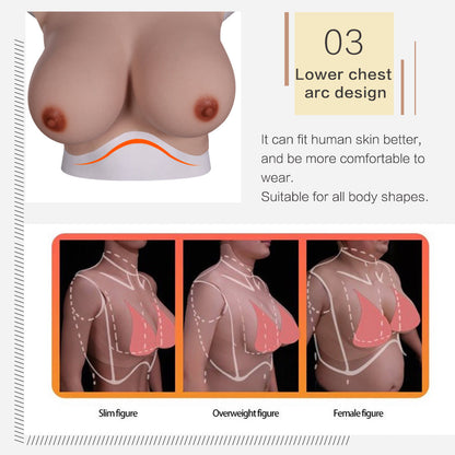 7. Generation No-Oil-Silikon-Fake-Brüste mit Gleitkomma-Design für Transvestiten 