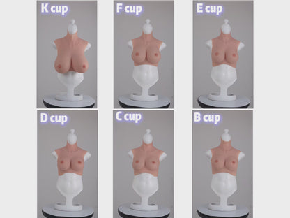 The 9th Generation of No-oil Flocking + Floating Point Bloodshot Design Silicone Breast Form