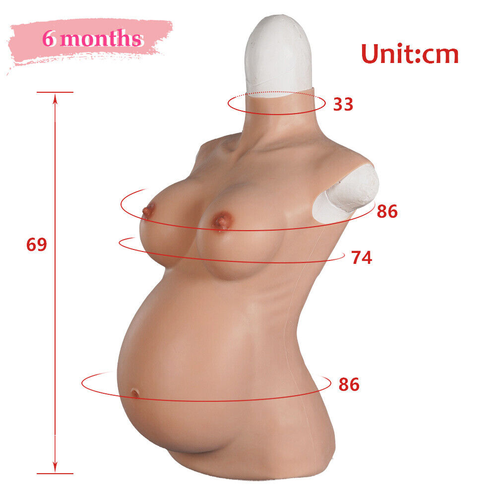 4th Generation 4/6/9 Months Pregnant Fake Chest With Belly Pregnancy simulation
