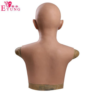 Full Head Маsk With Silicone Breast Forms Female Silicone Boobs Female Head Mask Silicone filled - Eyung Crossdress