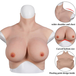 S Size Upgraded Bloodshot Style No-oil Silicone Breast Forms Fake Boobs 7th Generation