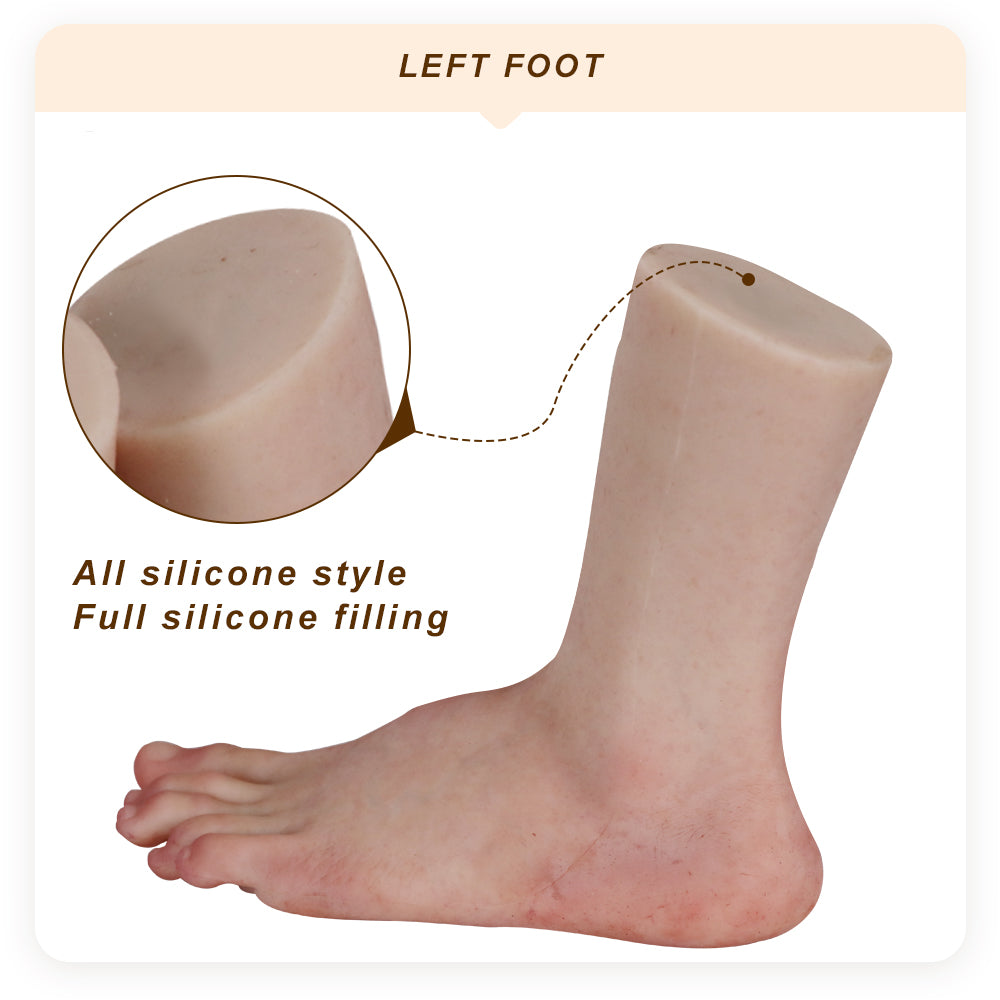 Eyung Simulation modèle de main modèle de pied couleur de peau rougeâtre exposition accessoires de silicone fétichisme des pieds forme réelle modèle de pied féminin sexy 