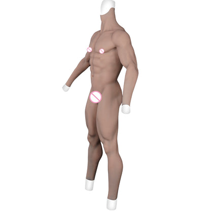 Flexibler Anzug mit gefälschten Muskeln, voller Body, gefälschte Muskelbrust, Silikonbrust, männliche Macho-Cosplay-Kostüme, gefälschte Brustprothesen 